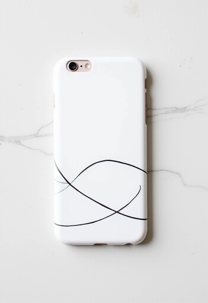 25+ Mobile Cover Painting Ideas to Show Off Your Style - 5. Minimalist Line Art