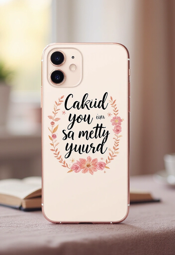 25+ Mobile Cover Painting Ideas to Show Off Your Style - 8. Inspiring Quotes & Sayings