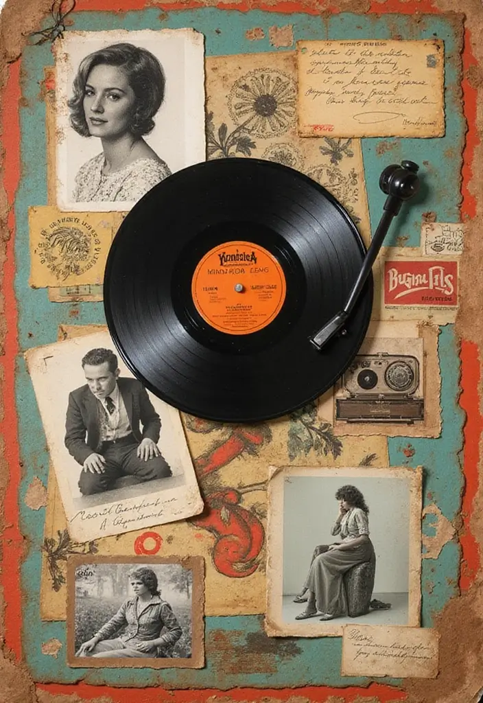 25+ Music Scrapbook Ideas That Hit All the Right Notes - 11. Vintage Vinyl Vibes