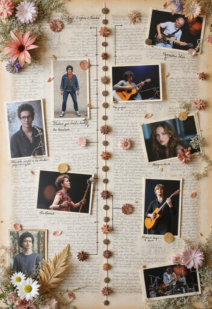 25+ Music Scrapbook Ideas That Hit All the Right Notes - 18. Musician's Journey Timeline