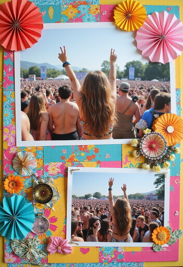 25+ Music Scrapbook Ideas That Hit All the Right Notes - 5. Music Festival Memories