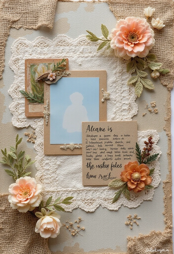 25+ Nature Scrapbook Ideas Inspired by the Great Outdoors - 17. Natural Textures and Fabrics