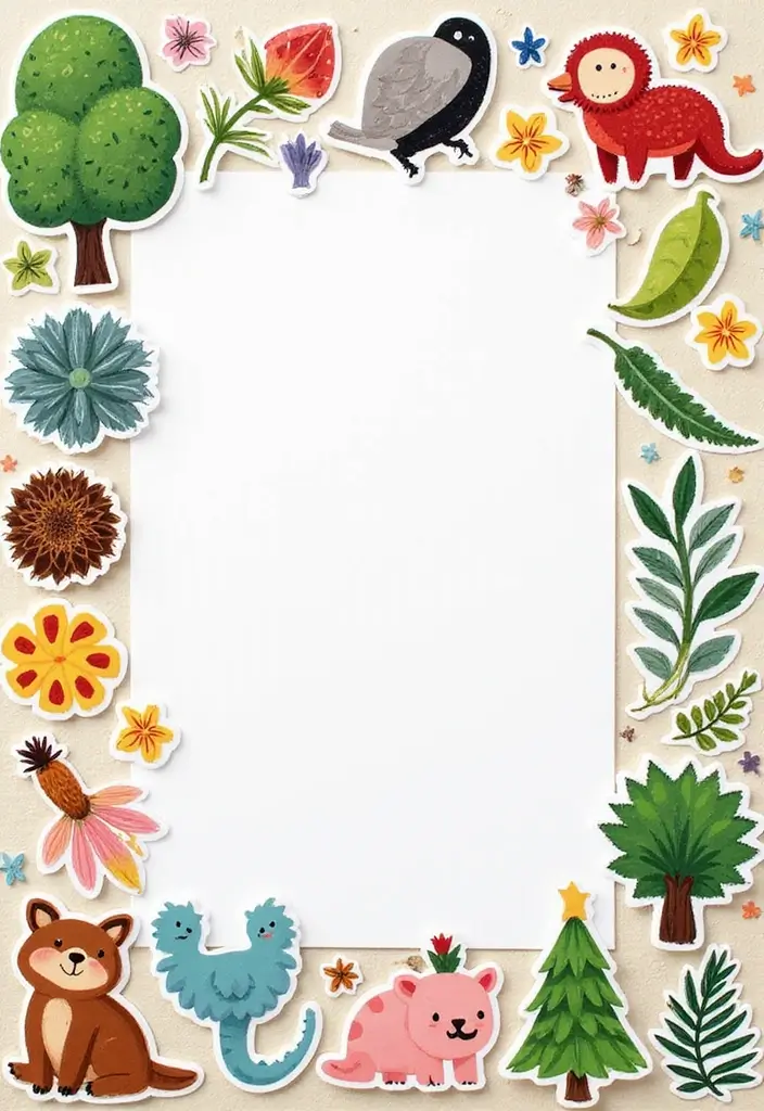 25+ Nature Scrapbook Ideas Inspired by the Great Outdoors - 9. Nature-themed Stickers and Stamps