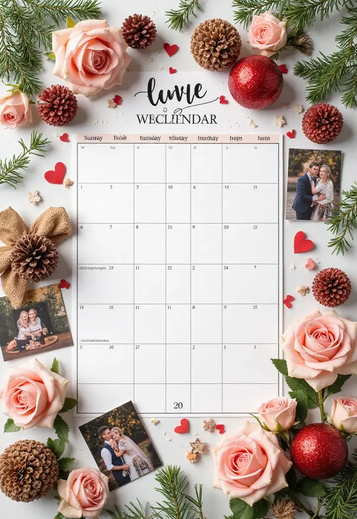 25+ One-Year Anniversary Scrapbook Ideas for Couples - 12. Love Calendar