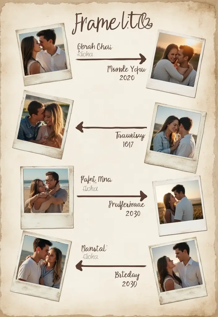 25+ One-Year Anniversary Scrapbook Ideas for Couples - 21. Photo Timeline