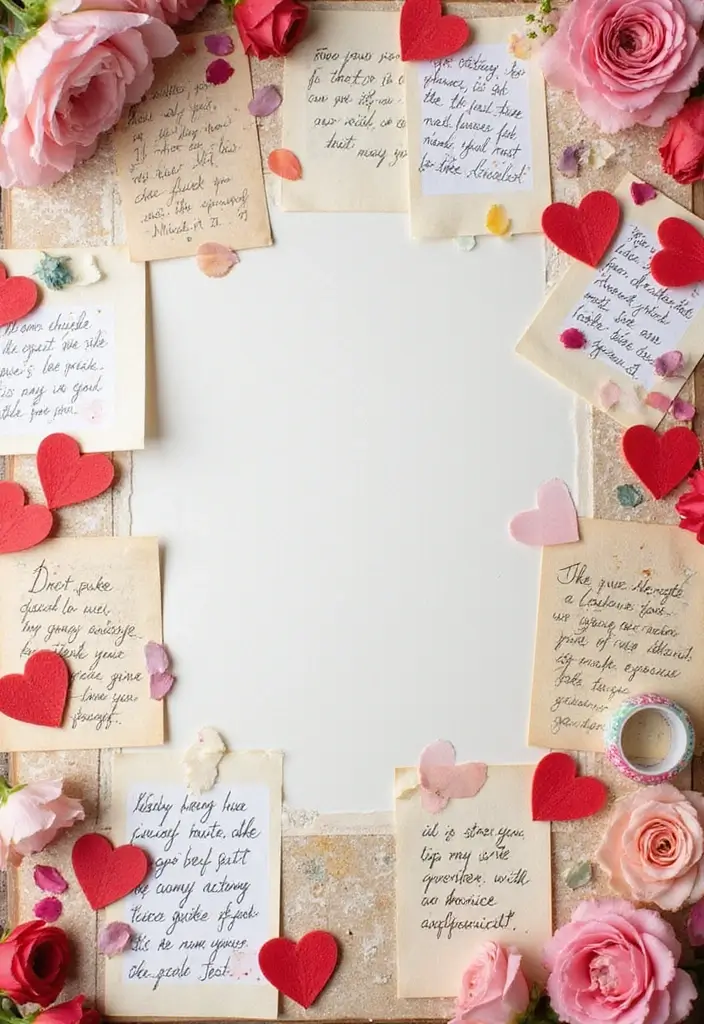 25+ One-Year Anniversary Scrapbook Ideas for Couples - 3. Love Letter Page