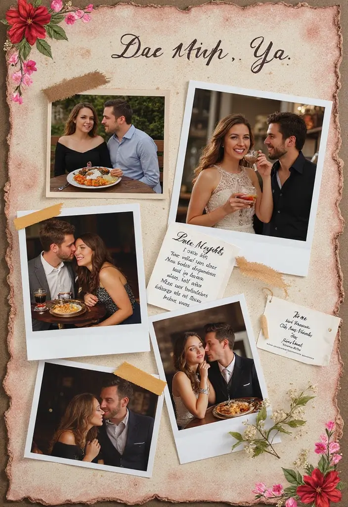 25+ One-Year Anniversary Scrapbook Ideas for Couples - 8. Favorite Date Nights