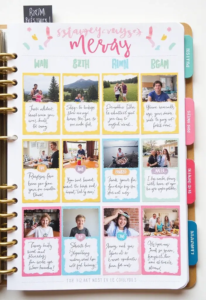 25+ One-Year Scrapbook Page Ideas for Your Boyfriend - 16. Monthly Recap