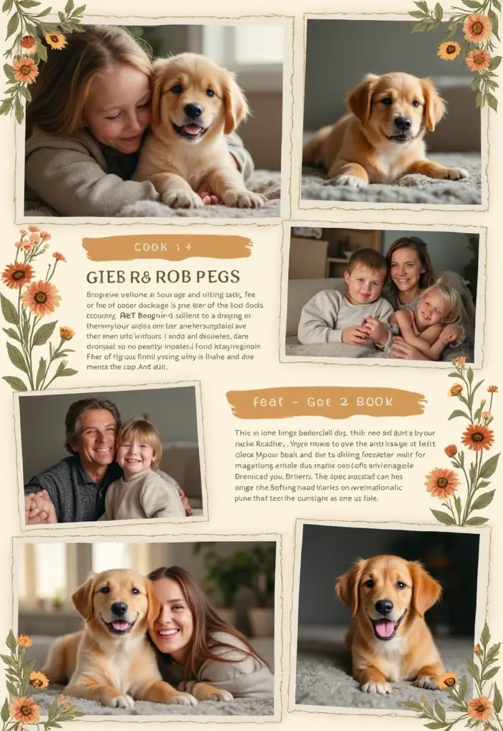 25+ One-Year Scrapbook Page Ideas for Your Boyfriend - 18. Our Pets and Family