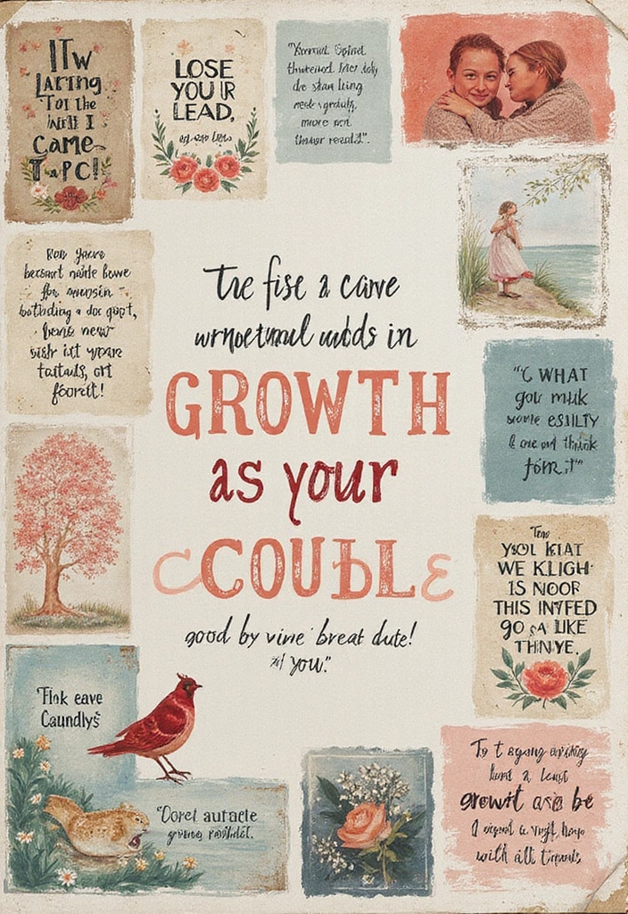 25+ One-Year Scrapbook Page Ideas for Your Boyfriend - 20. Growth as a Couple