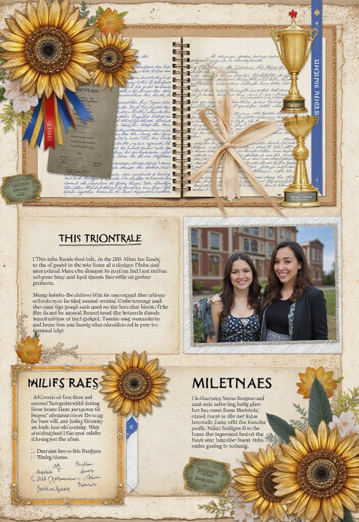 25+ One-Year Scrapbook Page Ideas for Your Boyfriend - 23. Milestones and Achievements