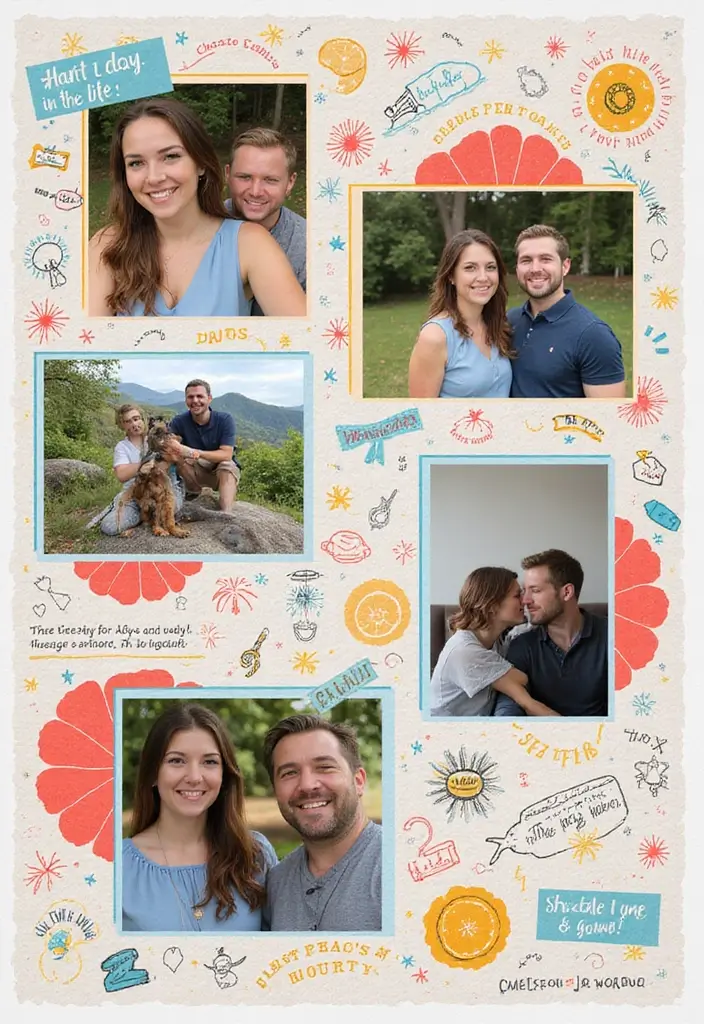 25+ One-Year Scrapbook Page Ideas for Your Boyfriend - 4. A Day in the Life