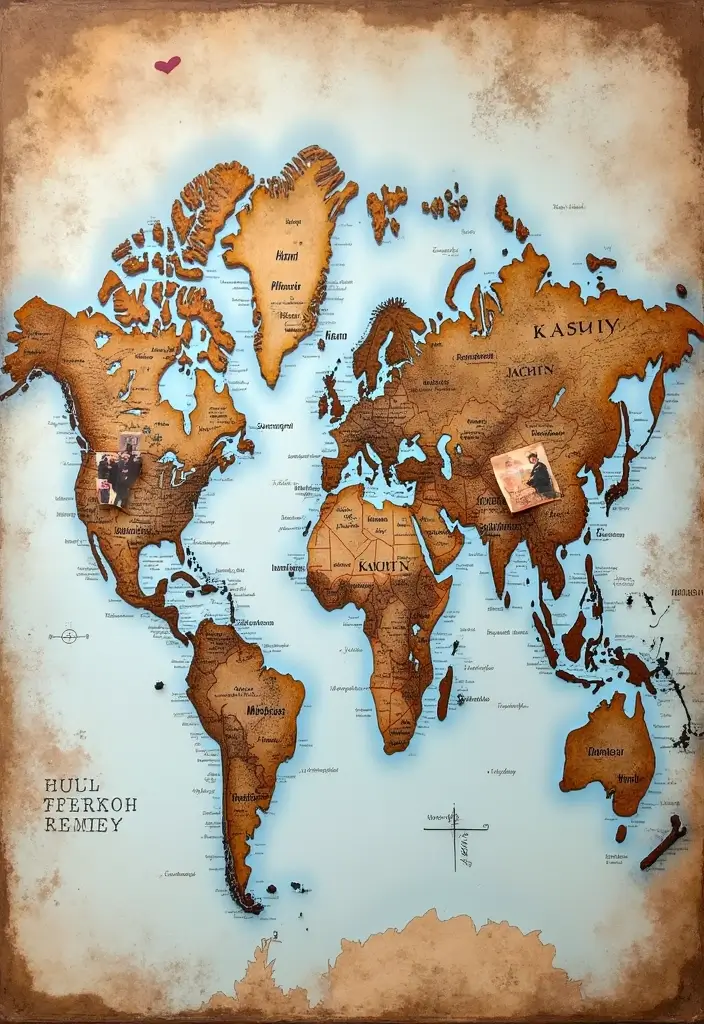 25+ One-Year Scrapbook Page Ideas for Your Boyfriend - 9. Love Map