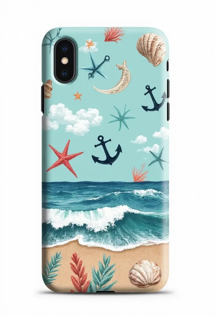 25+ Phone Case Painting Ideas to Express Your Personality - 12. Nautical Themes