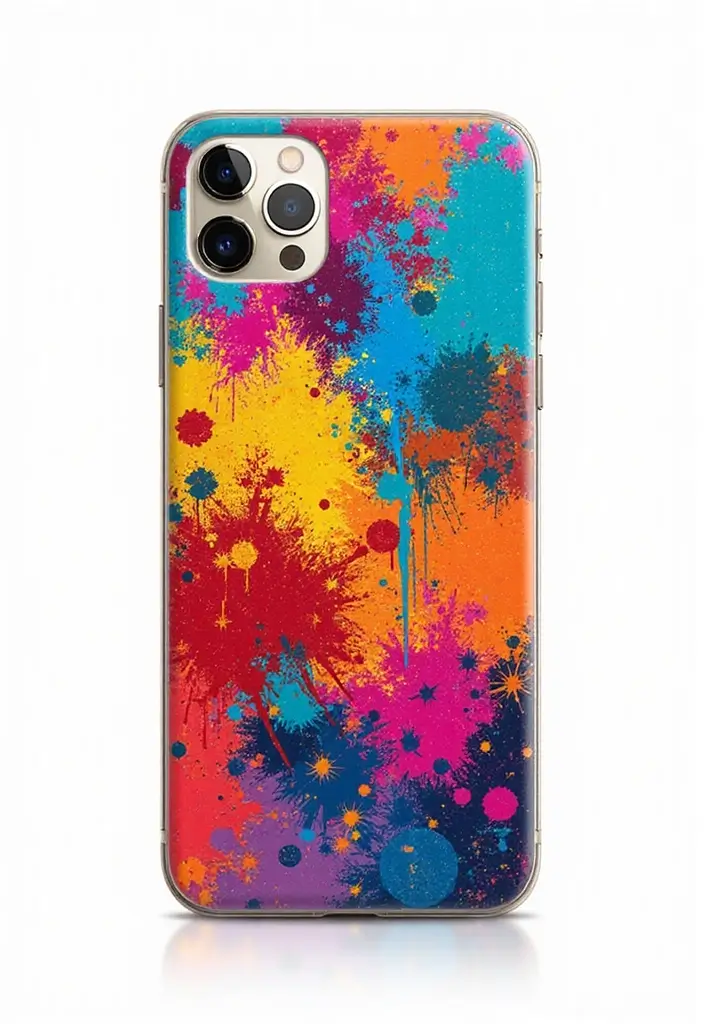 25+ Phone Case Painting Ideas to Express Your Personality - 13. Splatter Paint Fun