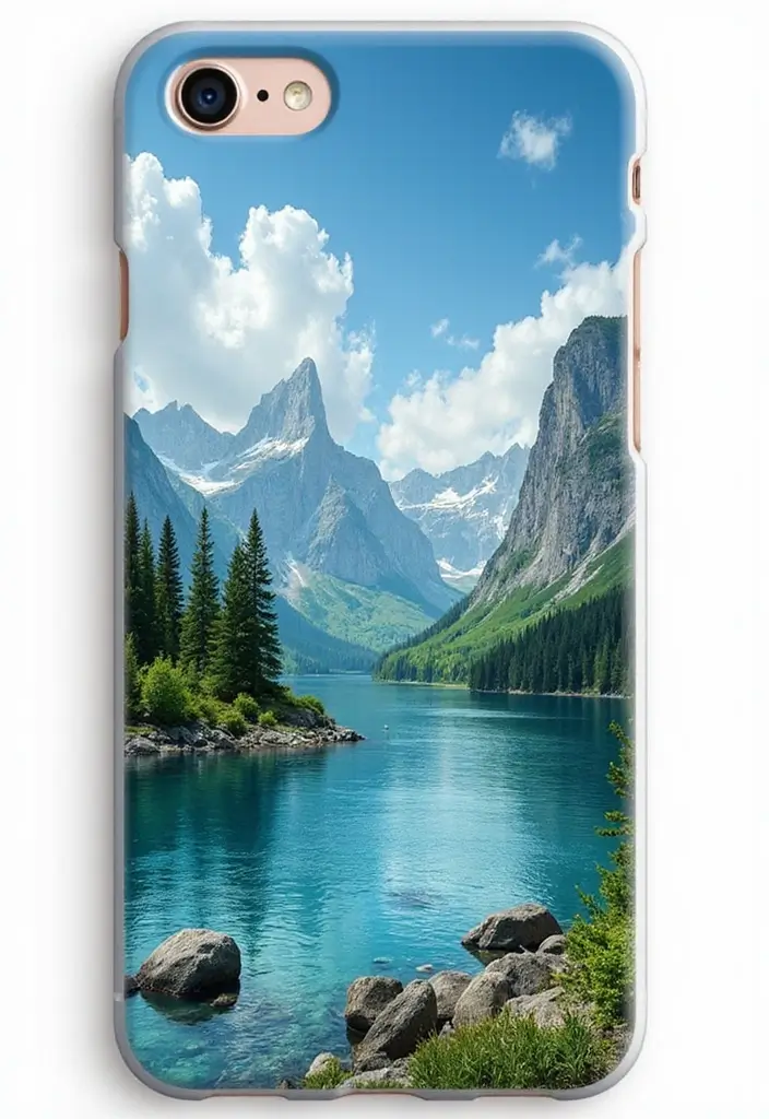25+ Phone Case Painting Ideas to Express Your Personality - 17. Landscape Art