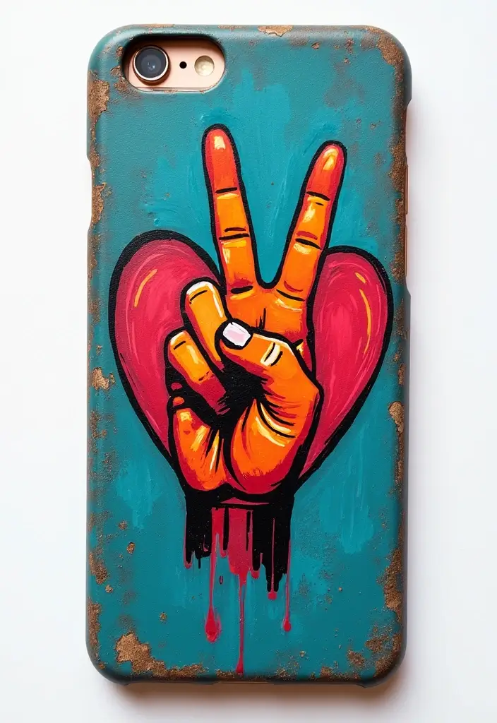 25+ Phone Case Painting Ideas to Express Your Personality - 18. Iconic Symbols