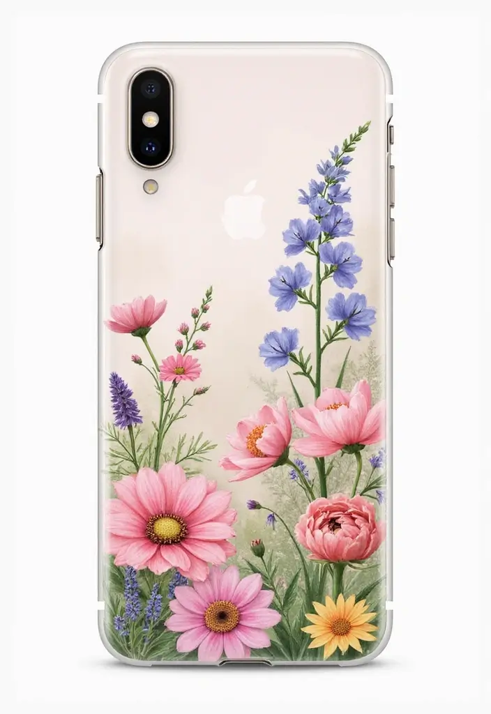 25+ Phone Case Painting Ideas to Express Your Personality - 3. Floral Fantasy