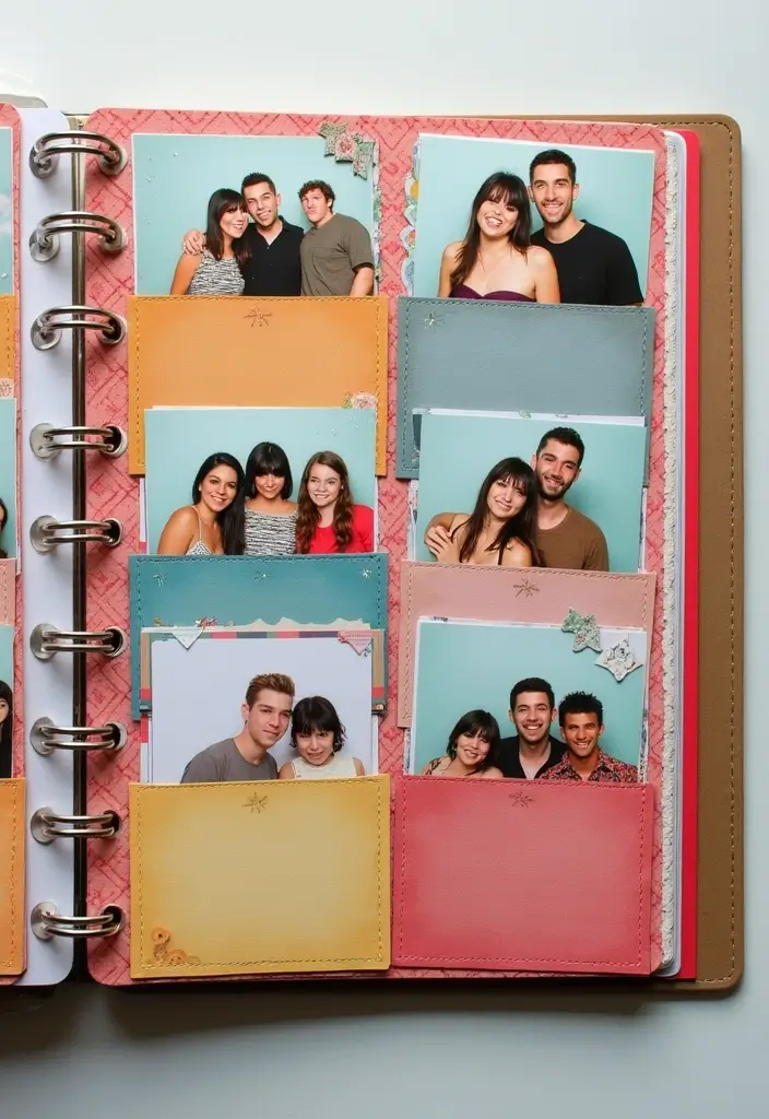 25+ Photo Booth Scrapbook Ideas to Display Fun Moments - 12. Use Pocket Pages for Flexibility