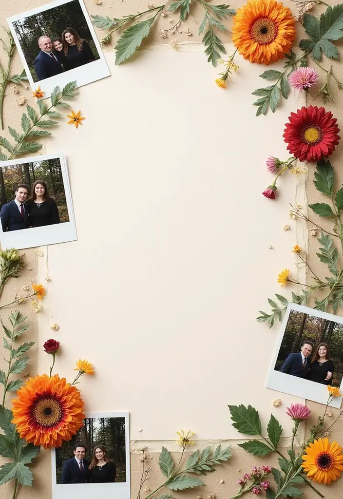 25+ Photo Booth Scrapbook Ideas to Display Fun Moments - 13. Incorporate Nature’s Beauty