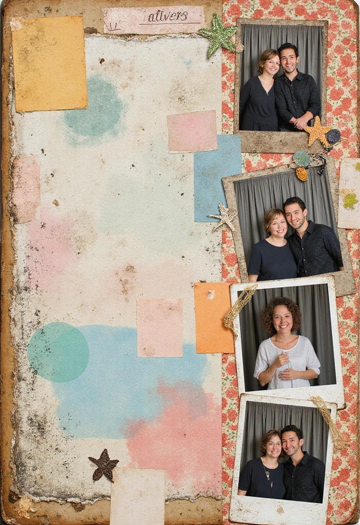 25+ Photo Booth Scrapbook Ideas to Display Fun Moments - 19. Experiment with Layering Papers