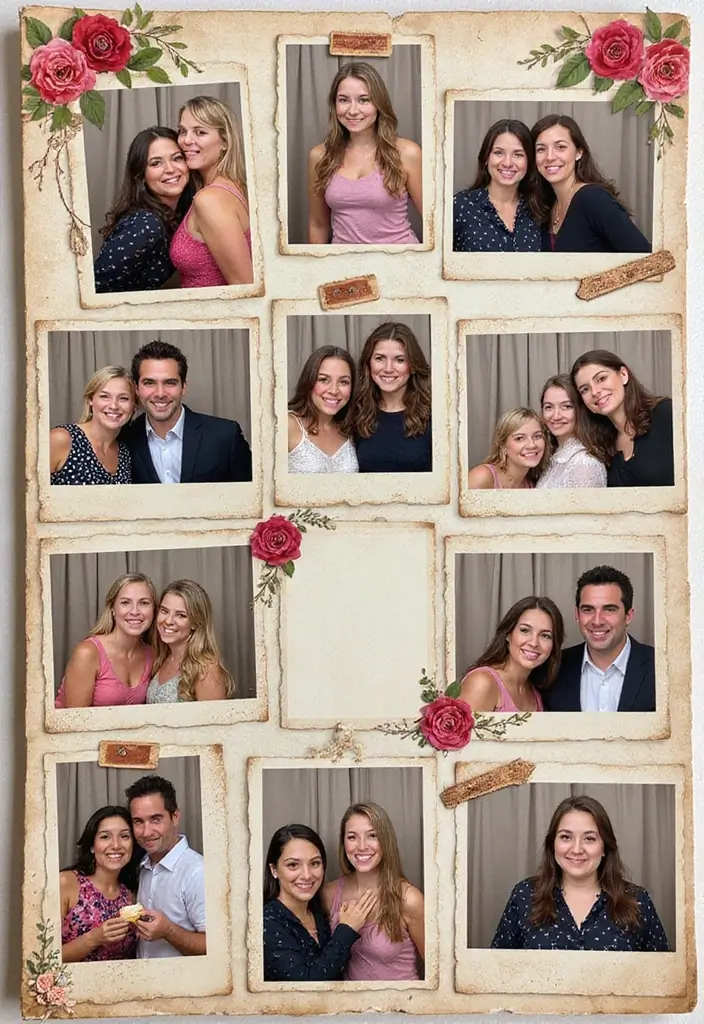 25+ Photo Booth Scrapbook Ideas to Display Fun Moments - 5. Create a Collage of Photos