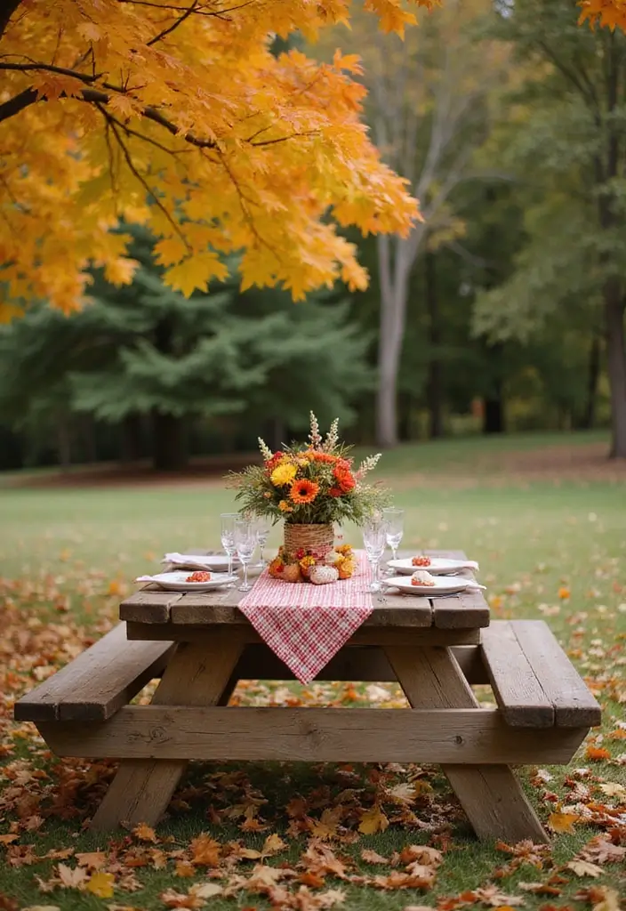 25+ Picnic Table Painting Ideas for Outdoor Charm - 12. Seasonal Themes