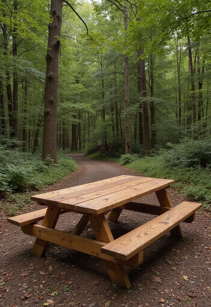 25+ Picnic Table Painting Ideas for Outdoor Charm - 19. Rustic Cabin Style