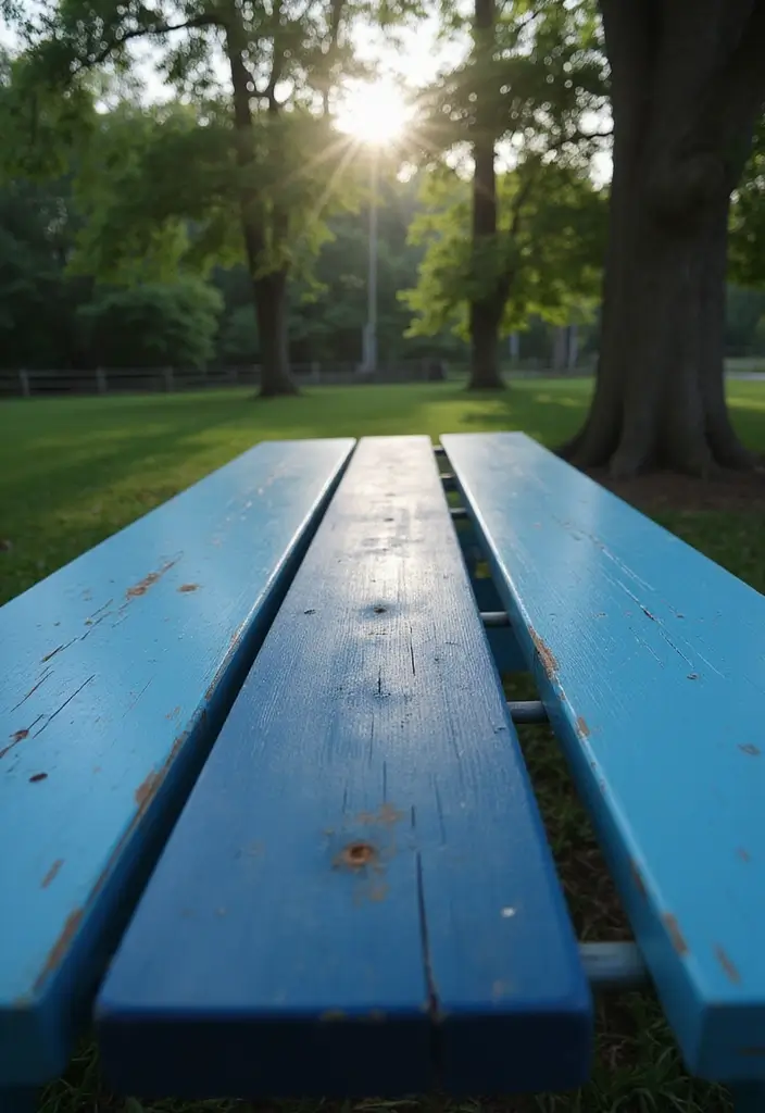 25+ Picnic Table Painting Ideas for Outdoor Charm - 7. Ombre Gradients