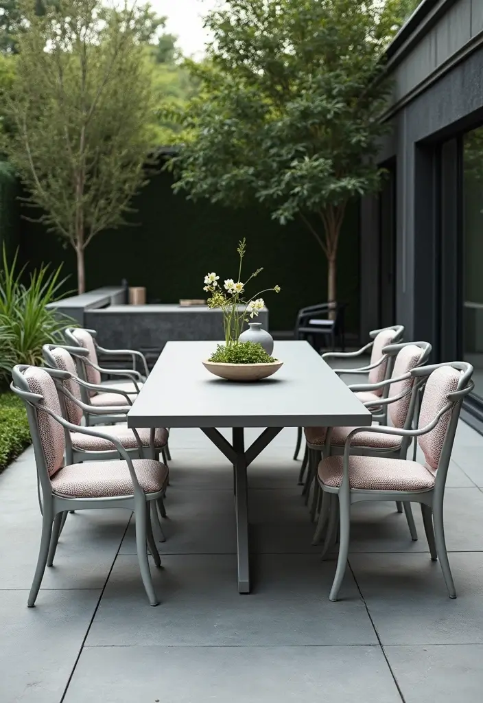 25+ Picnic Table Painting Ideas for Outdoor Charm - 9. Monochrome Magic