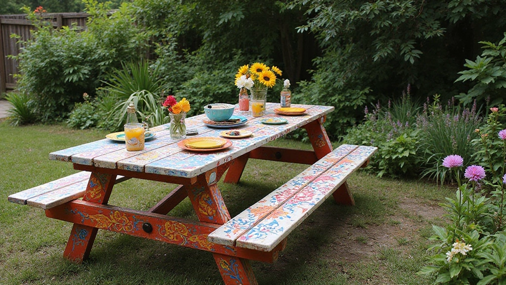 25+ Picnic Table Painting Ideas for Outdoor Charm