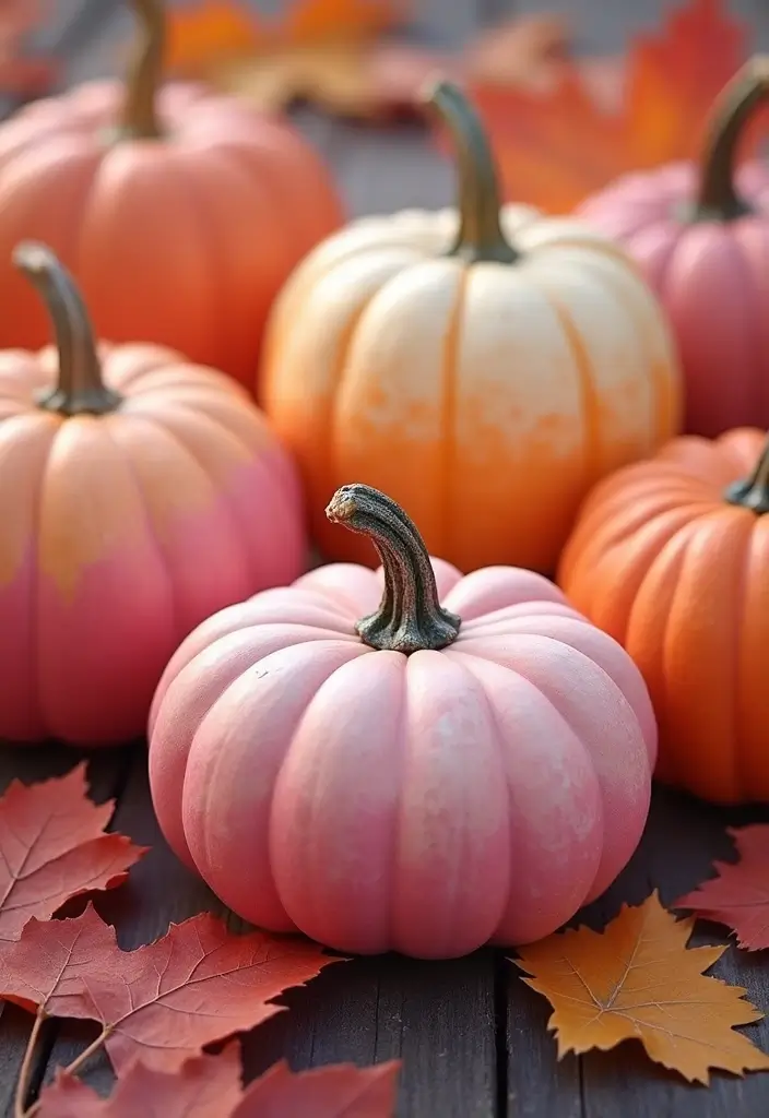 25+ Pink Pumpkin Painting Ideas for a Cute Twist - 1. Elegant Ombre Pink Pumpkins