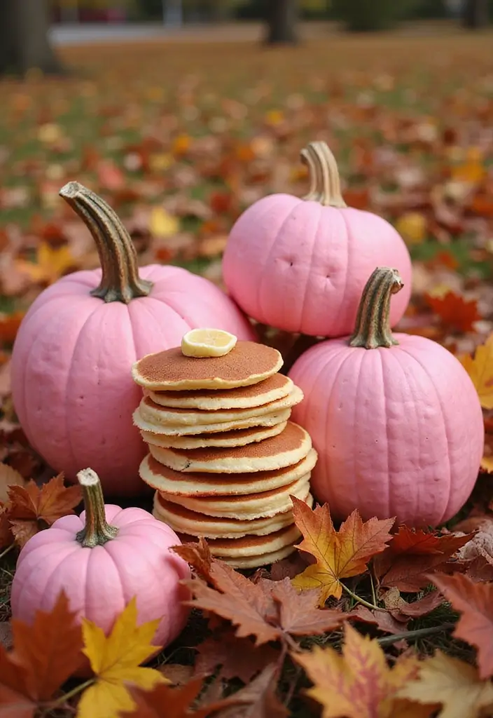 25+ Pink Pumpkin Painting Ideas for a Cute Twist - 14. Cute Pancake Pink Pumpkins
