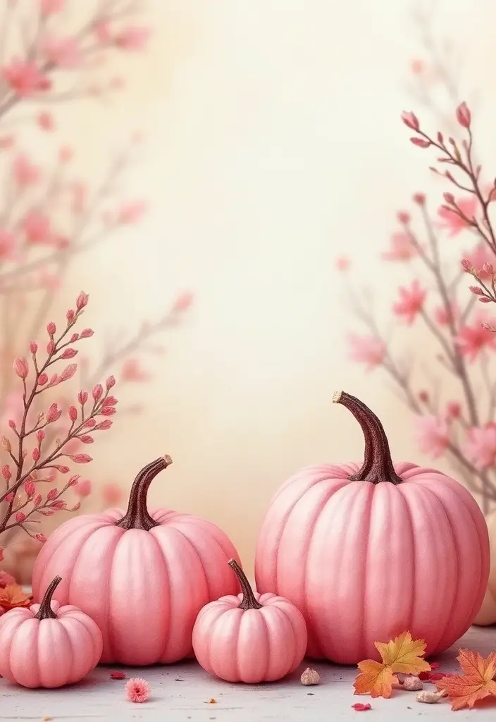 25+ Pink Pumpkin Painting Ideas for a Cute Twist - 15. Watercolor Pink Pumpkins