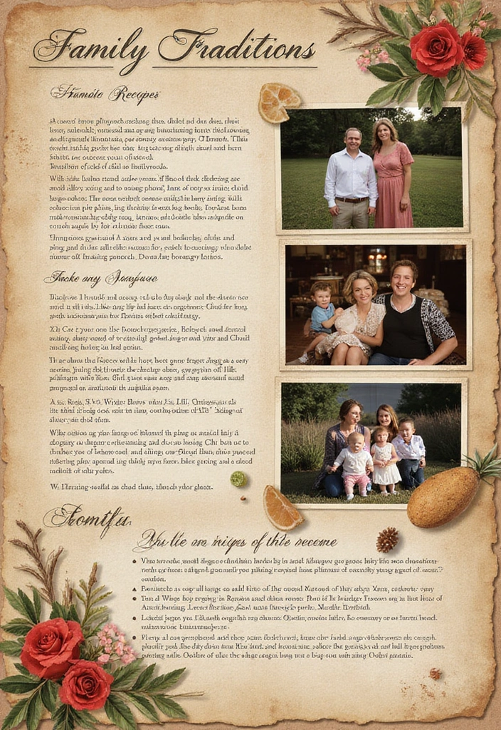 25+ Project Scrapbook Ideas for School and Creativity - 23. Family Traditions