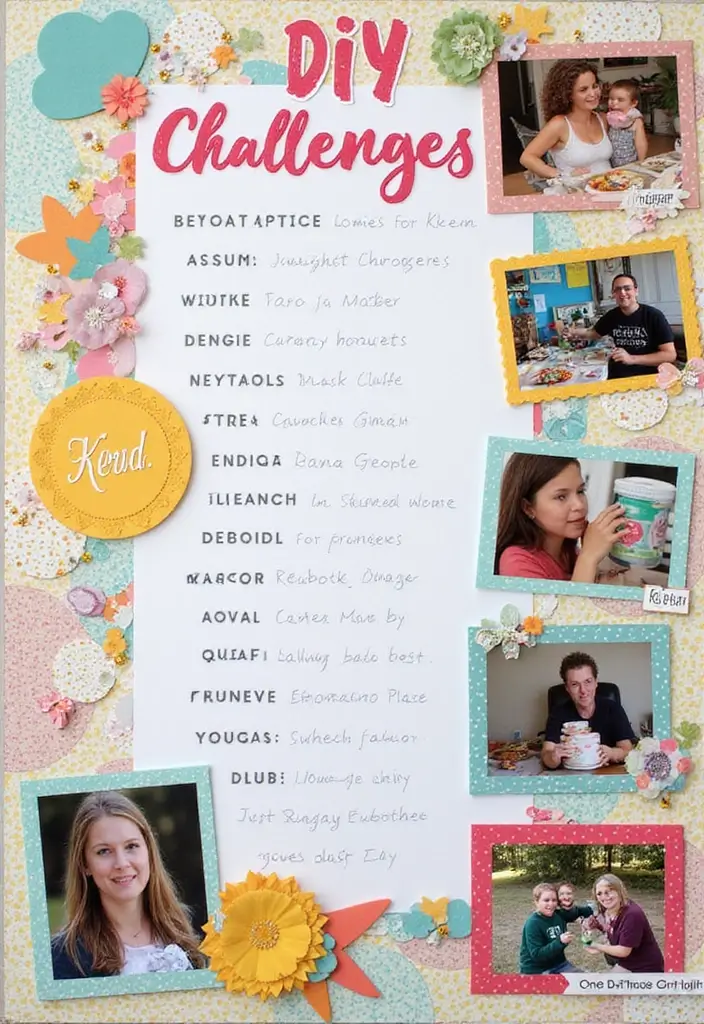 25+ Project Scrapbook Ideas for School and Creativity - 25. DIY Challenges