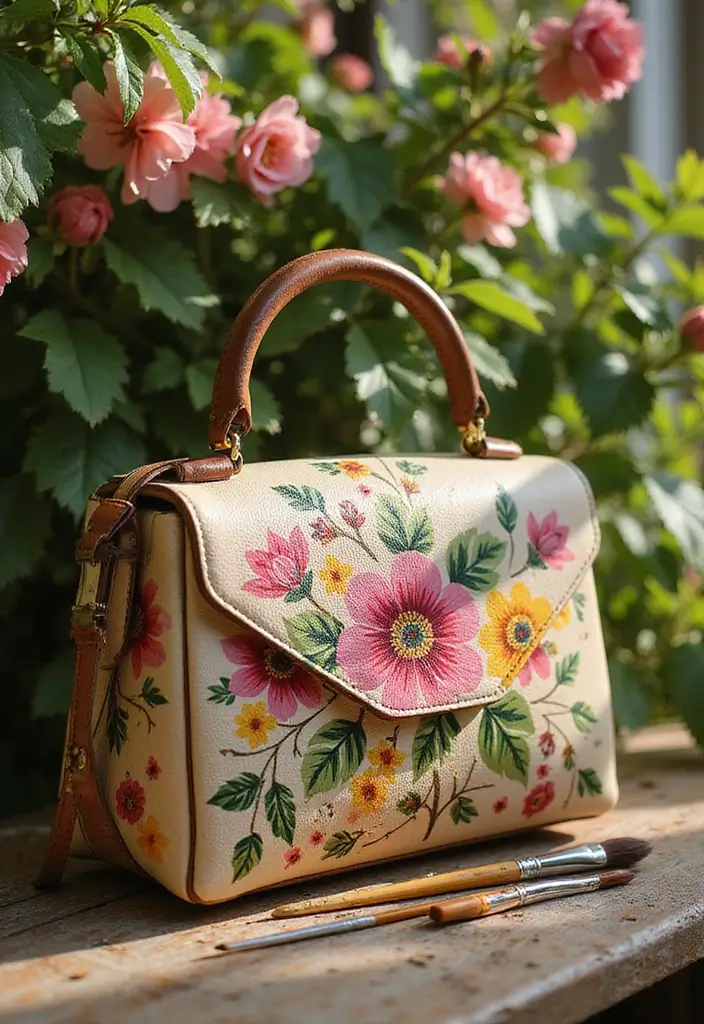 25+ Purse Painting Ideas to Add Personal Flair - 1. Floral Fantasy