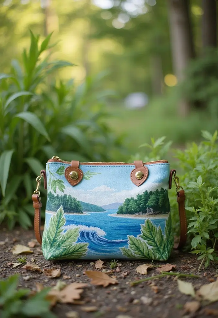 25+ Purse Painting Ideas to Add Personal Flair - 7. Nature-Inspired Designs