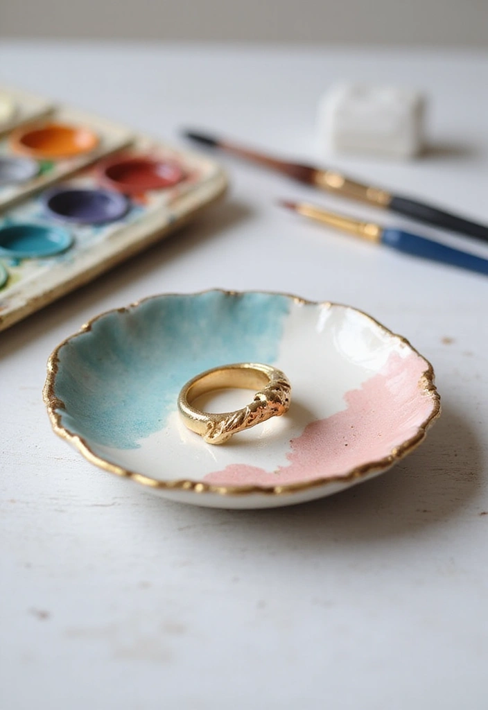 25+ Ring Dish Painting Ideas for Personalized Gifts - 1. Whimsical Watercolor Dishes