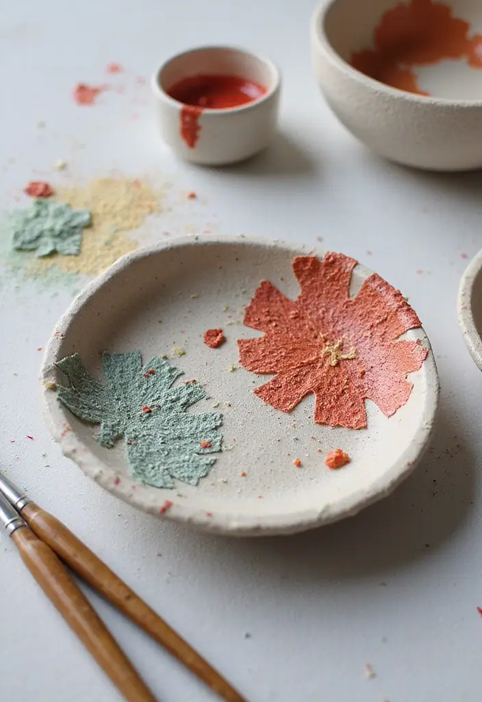 25+ Ring Dish Painting Ideas for Personalized Gifts - 13. Textured Fabric Transfers