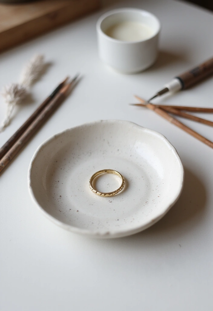 25+ Ring Dish Painting Ideas for Personalized Gifts - 15. Minimalist Designs