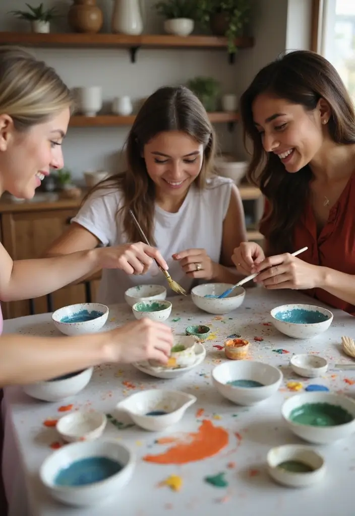 25+ Ring Dish Painting Ideas for Personalized Gifts - 25. Collaborative Crafting with Friends