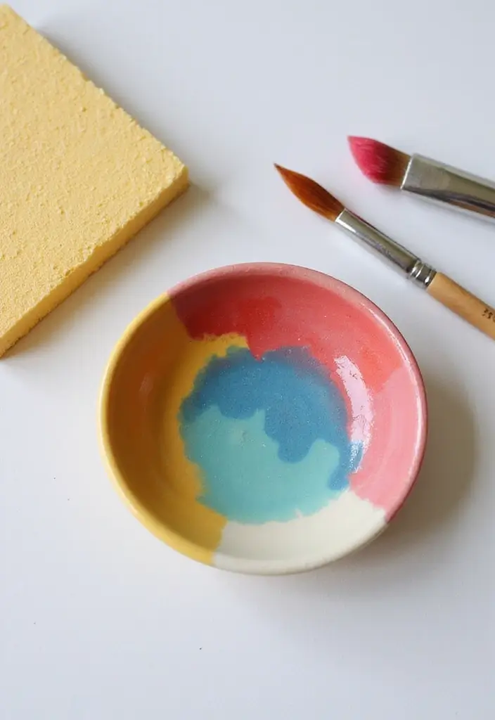 25+ Ring Dish Painting Ideas for Personalized Gifts - 6. Striking Ombre Effects