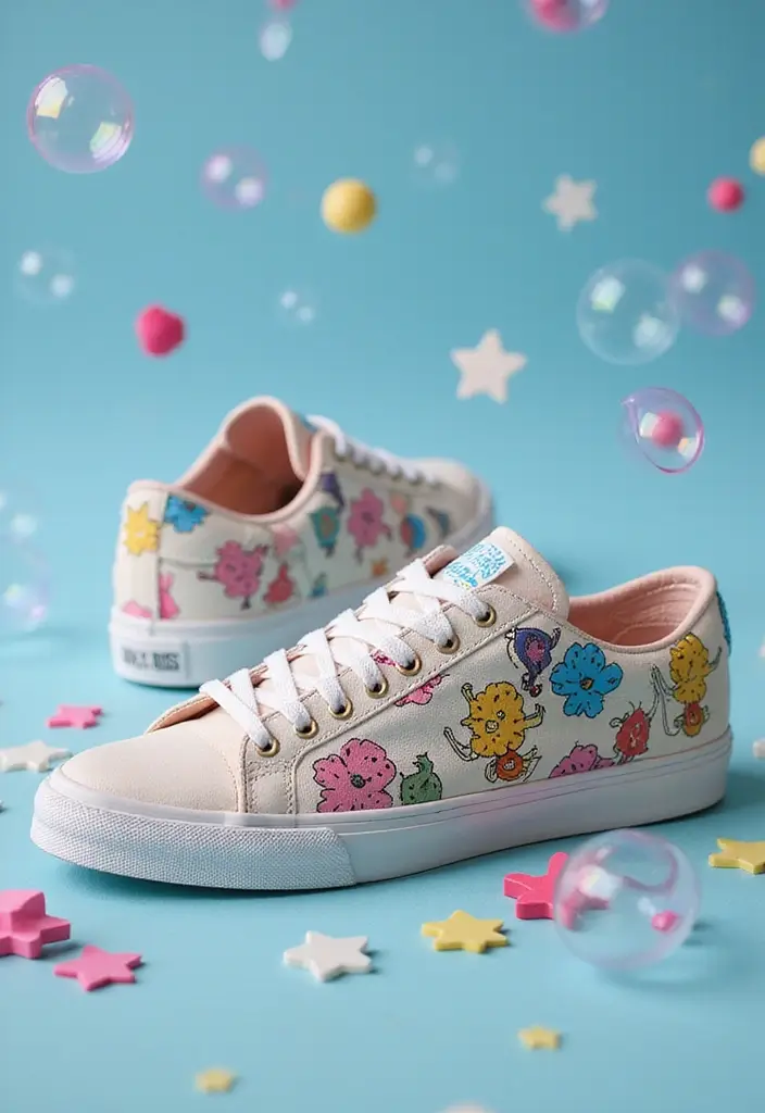 25+ Shoe Painting Ideas to Turn Your Kicks Into Art - 12. Cartoon Characters