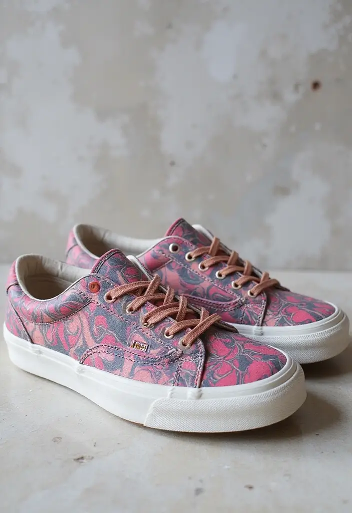 25+ Shoe Painting Ideas to Turn Your Kicks Into Art - 13. Marbling Technique