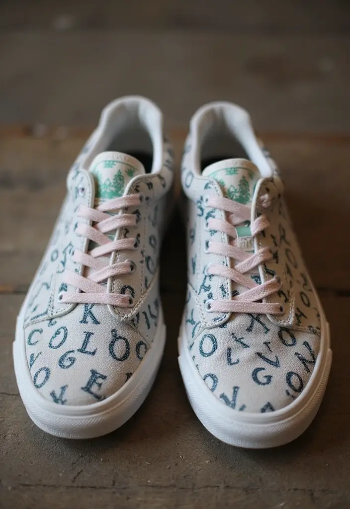 25+ Shoe Painting Ideas to Turn Your Kicks Into Art - 17. Personal Monograms