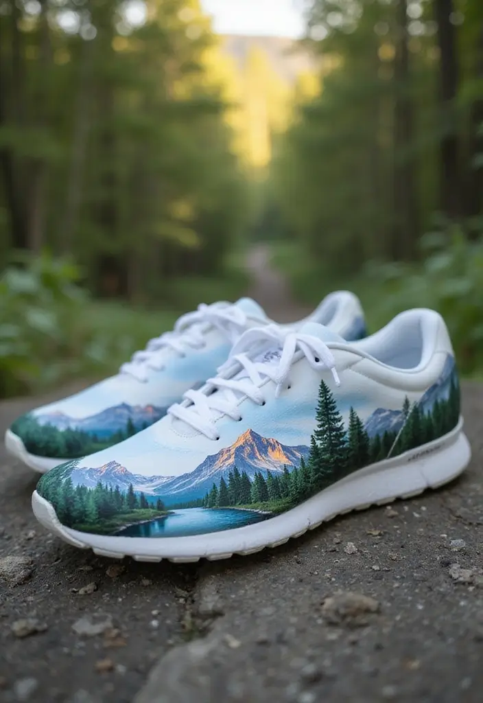 25+ Shoe Painting Ideas to Turn Your Kicks Into Art - 19. Nature-inspired Designs