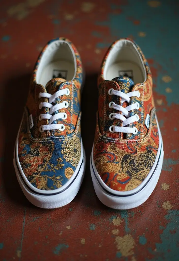 25+ Shoe Painting Ideas to Turn Your Kicks Into Art - 22. Cultural Patterns