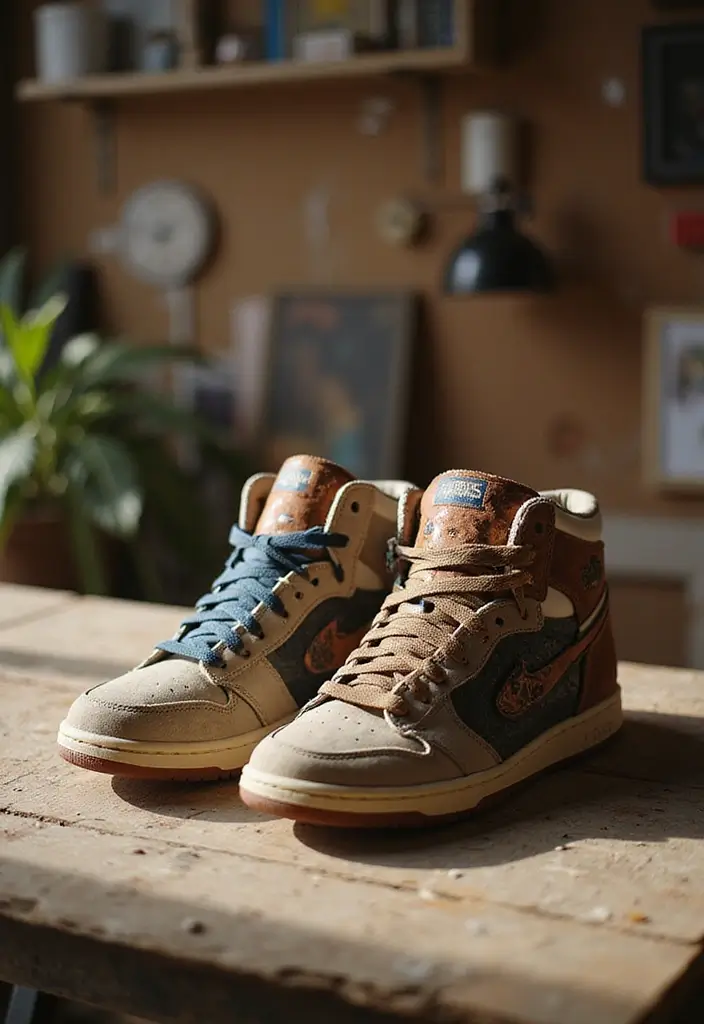 25+ Shoe Painting Ideas to Turn Your Kicks Into Art - 24. Mixed Media Art