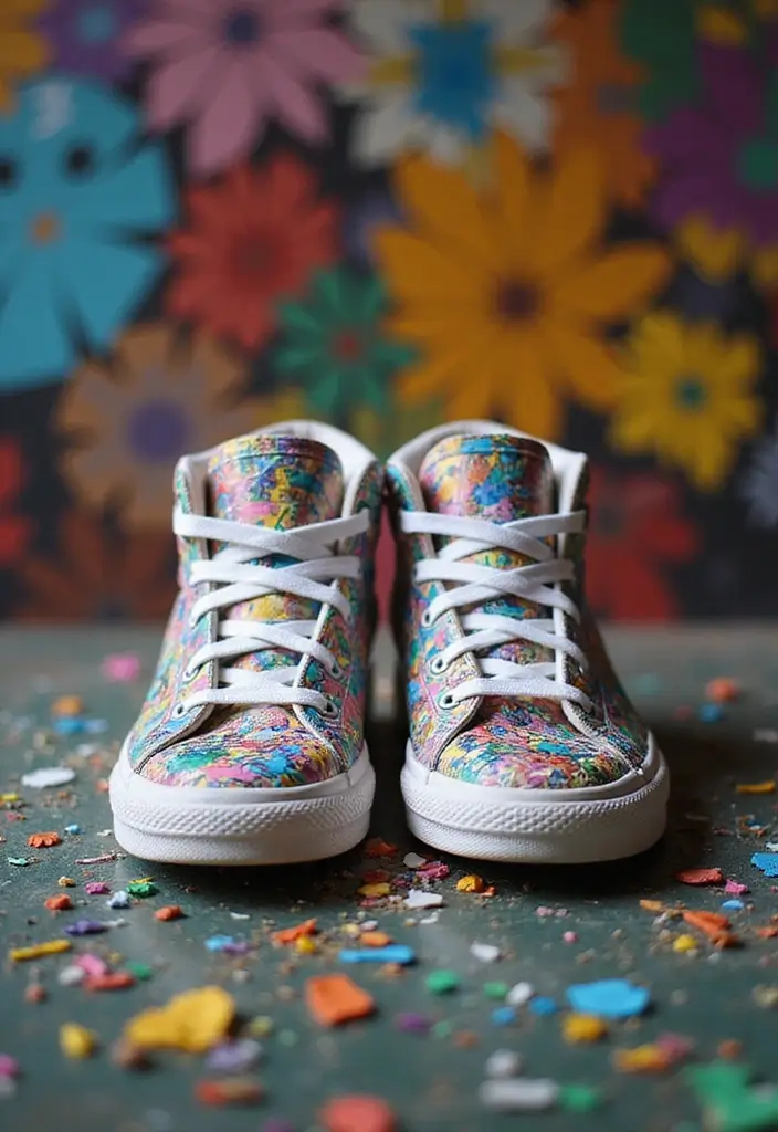 25+ Shoe Painting Ideas to Turn Your Kicks Into Art - 25. Collaborative Art